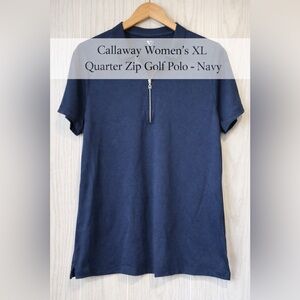 Callaway Women’s XL Navy Quarter Zip Golf Polo Performance Top